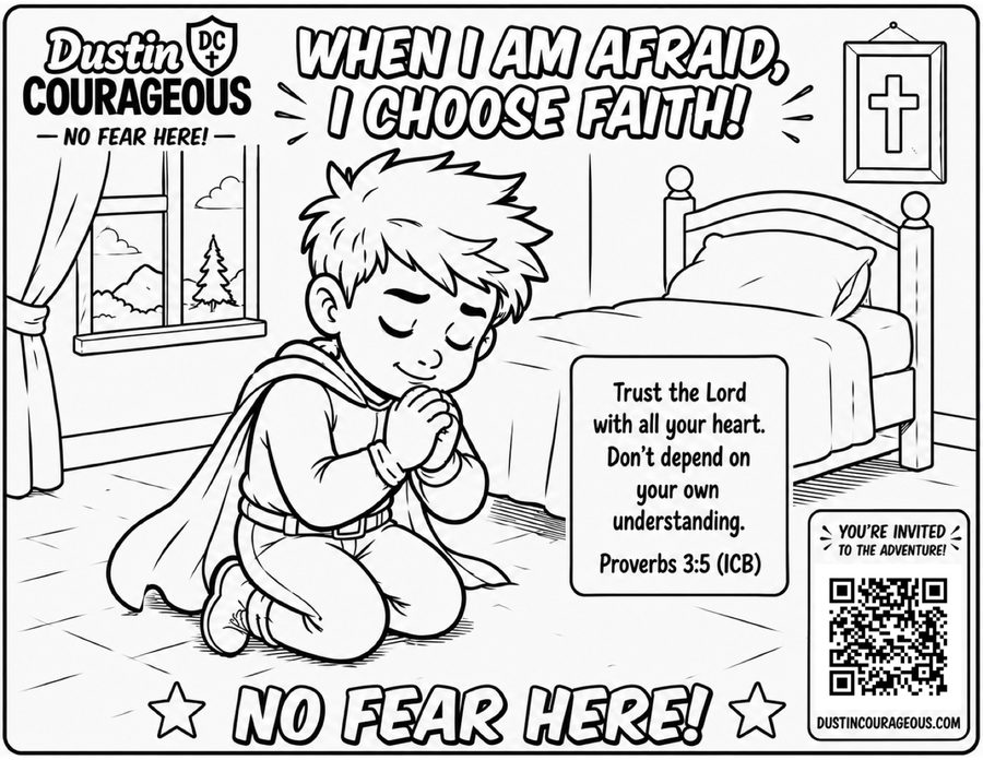 When I Am Afraid, I Choose Faith printable coloring sheet